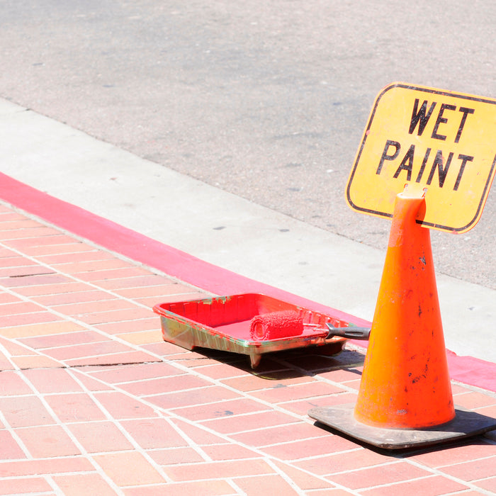 Keep Drivers & Pedestrians Safe with a Wet Paint Cone Mount Sign