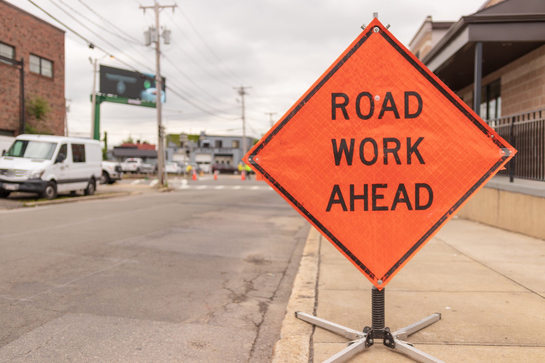 What to Do When You See a Road Work Ahead Sign
