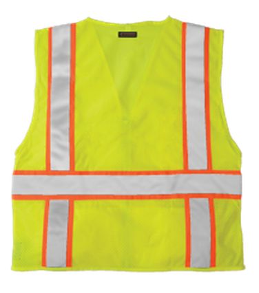 Vest Lime Solid Front Mesh Back Class 2