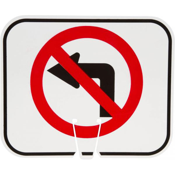 R3-2 ~ No Left Turn ~ Cone Mount Sign