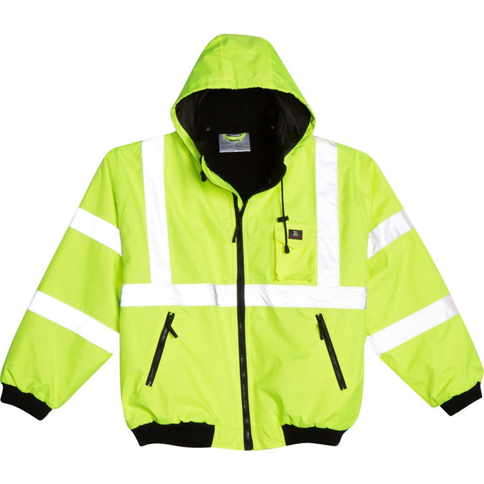 3A Safety Lime Class 3 All Season Safety Jacket ~ C3BM7001-X-Large