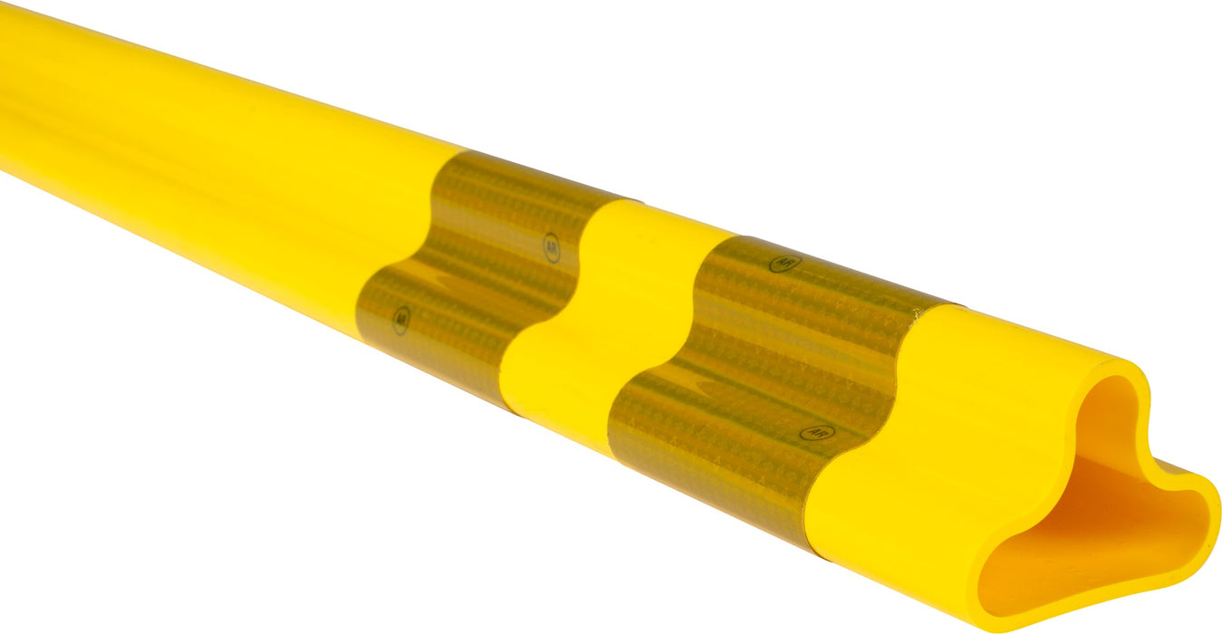36'' Clover Leaf Yellow Channelizer with 2 Yellow Reflective Bands with Plastic Base