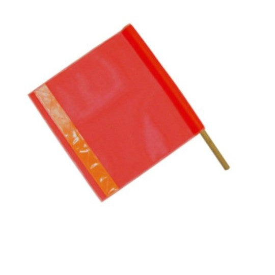 Heavy Duty Orange Warning Flag with PVC Tape ~ 18" x 18"