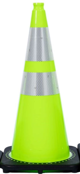 Lime 28" Cone with 2 Reflective Collars