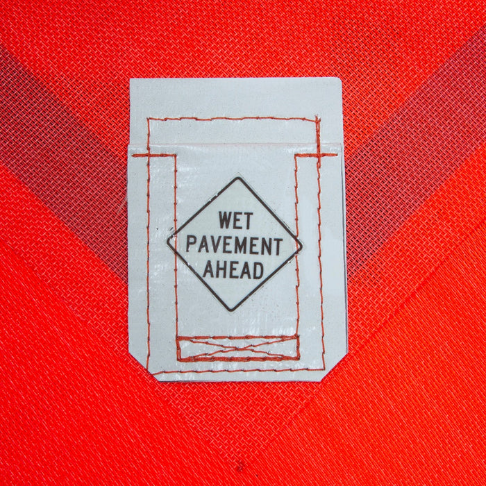 Wet Pavement Ahead 48"x48" Roll up Sign (Mesh)