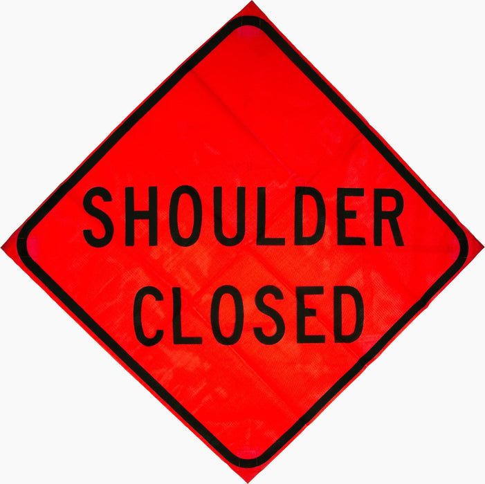 C30a Shoulder Closed 48"x48" Roll up Sign (Reflective)
