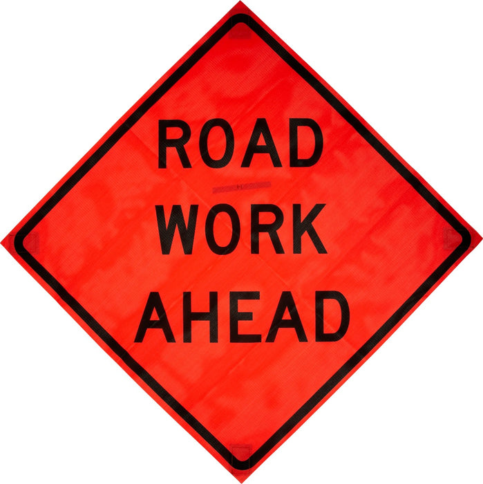 W20-1 Road Work Ahead 48"x48" Roll up Sign (Mesh)