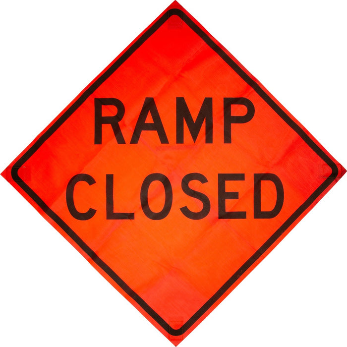 W20-3 Ramp Closed 48"x48" Roll up Sign (Mesh)