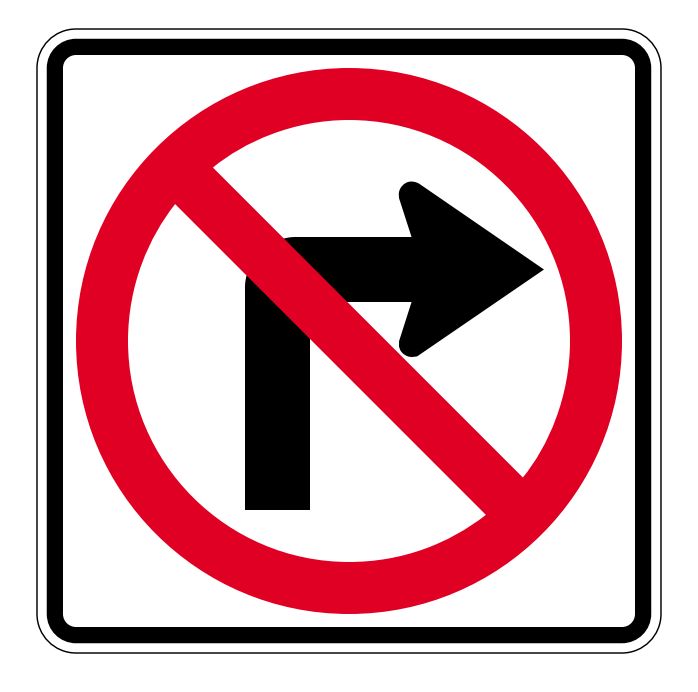 R3-1 ~ No Right Turn Symbol