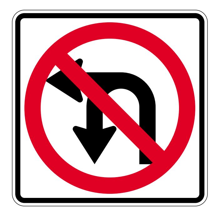 R3-18 ~ No Left & No U Turn Symbol