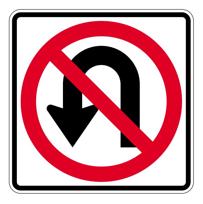 R3-4 ~ No U Turn Symbol