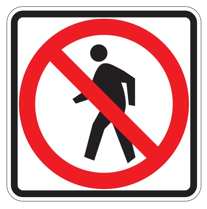 R9-3a ~ No Pedestrian Crossing Symbol