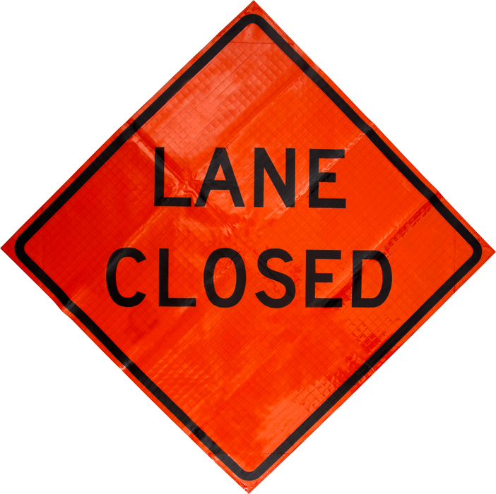 C30 Lane Closed 48"x48" Roll up Sign (Mesh)