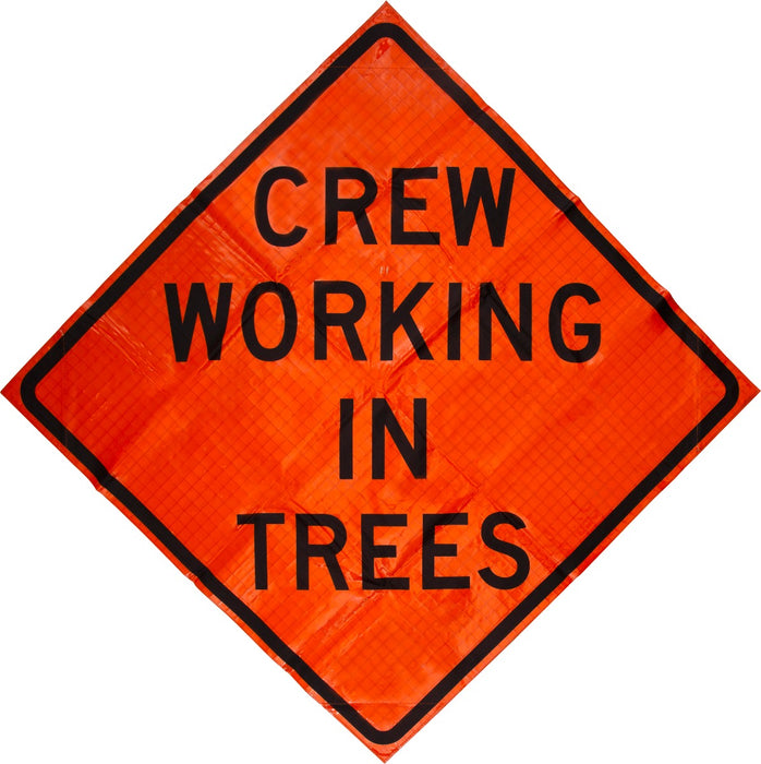 Crew Working in Trees 48"x48" Roll up Sign (Mesh)