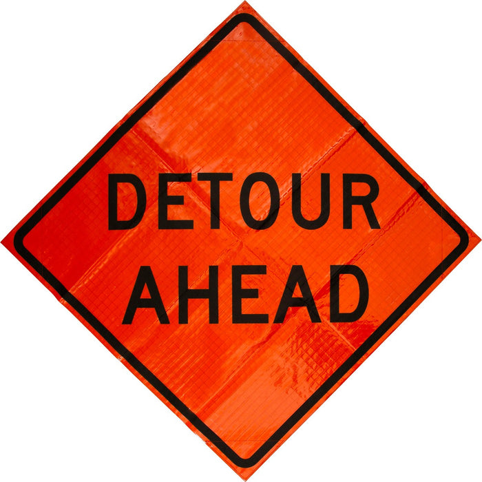 W20-2 Detour Ahead 48"x48" Roll up Sign (Reflective)