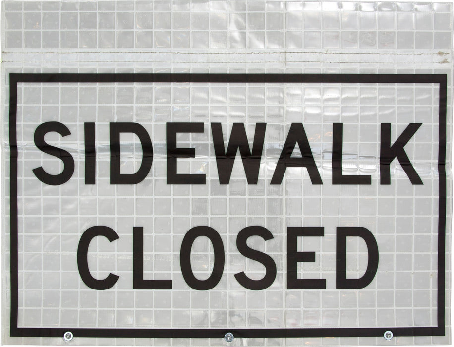 (R9-9) Sidewalk Closed Roll up Sign (Reflective)