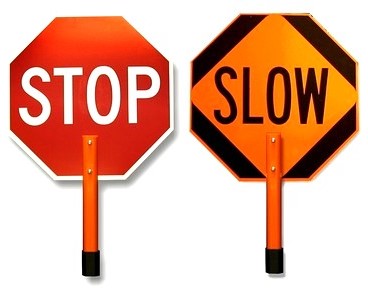 Stop/Slow Reflective Paddle ~ 18" x 18" Engineer Grade