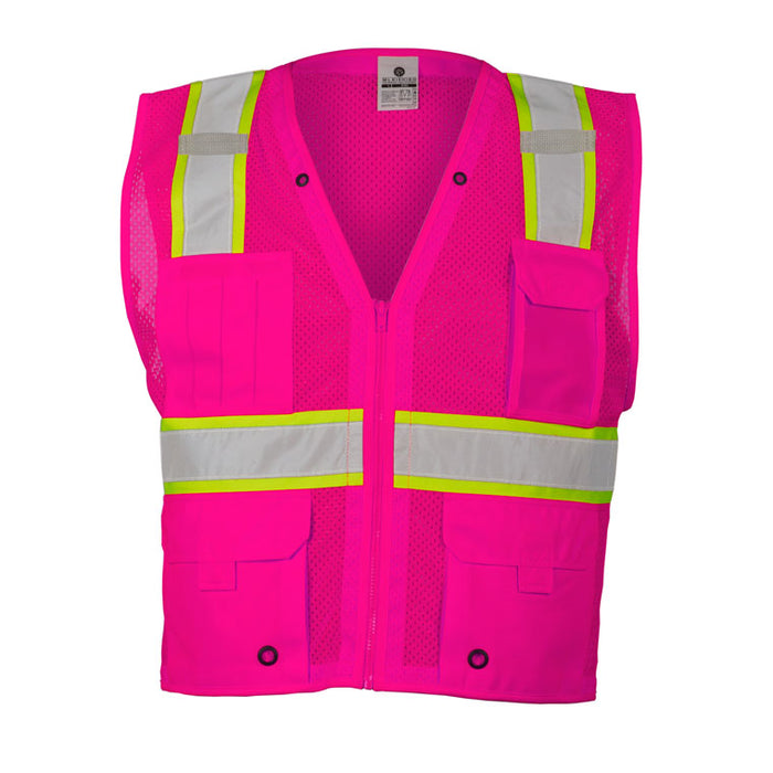 Utility Vest Enhanced Visibility Pink