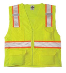 Vest Lime Solid Front Mesh Back Class 2  