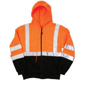 Class 3 ~ Full Zip Hoodie Sweatshirt Orange/Lime 
