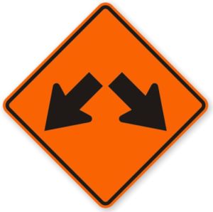 W12-1 DOUBLE ARROW SYMBOL (Split Lane) 