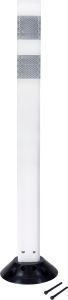 36'' Clover Leaf White Channelizer with 2 White Reflective Bands with Plastic Base