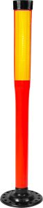 36'' Flat Orange Channelizer with 1 Yellow Reflective Side & Boomerang Base