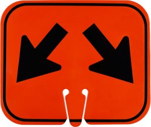 W12-1 ~ Split Lane Arrows ~ Cone Mount Sign 