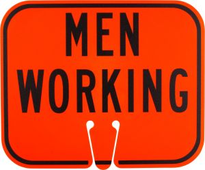 W21-1~Men Working  ~ Cone Mount Sign