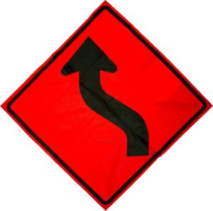 W1-4L Lane Shift Left 48"x48" Roll up Sign (Mesh)