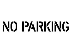 NO PARKING Stencil on 1/8" LDPE