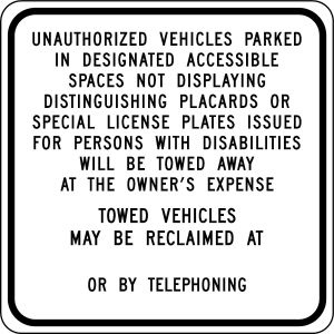 R100B ~ Handicap Tow Away Notification