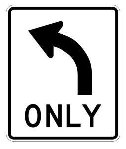 R3-5L ~ LEFT TURN ONLY SYMBOL