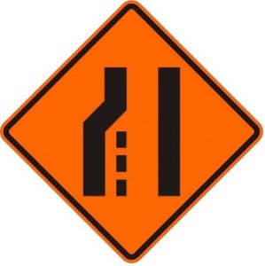 W4-2(L) Left Lane Ends Merge Right Symbol 